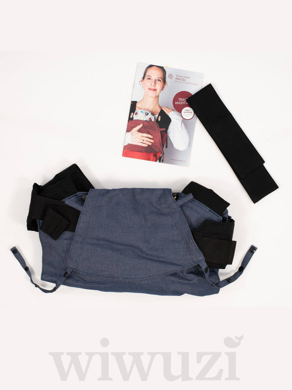 Fräulein Hübsch Mei Tai Denim – Lieferumfang mit Trage, Brustgurt und Stoffbeutel