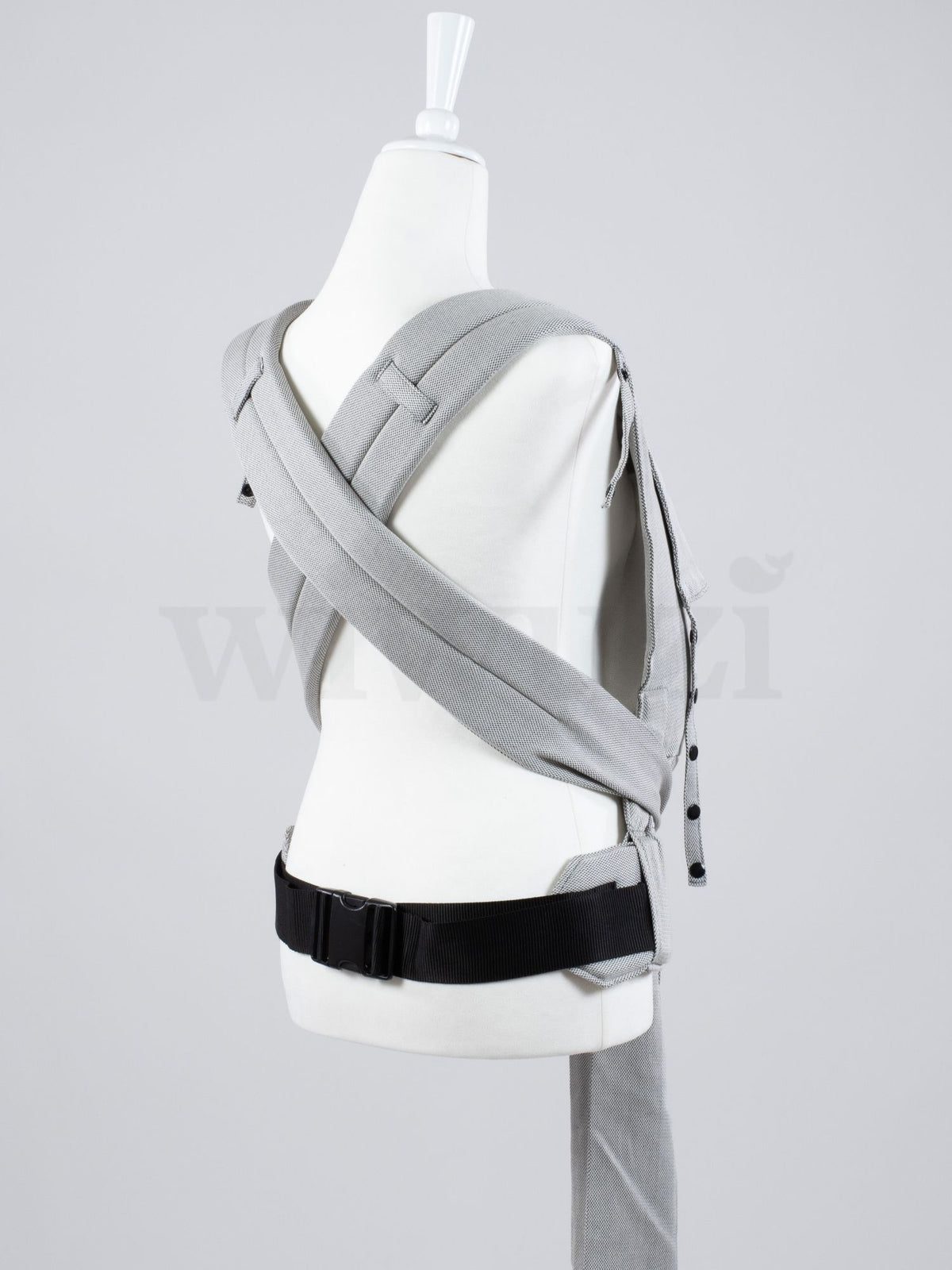 Fräulein Hübsch SoftTai V2 Toddlersize Silver – Ergonomische Babytrage aus Bio-Baumwolle