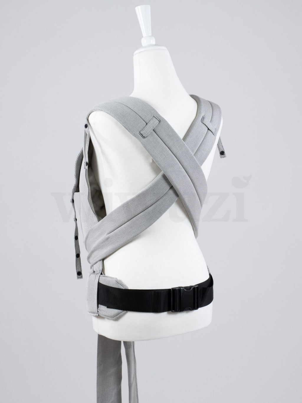 Fräulein Hübsch SoftTai V2 Toddlersize Silver – Ergonomische Babytrage aus Bio-Baumwolle