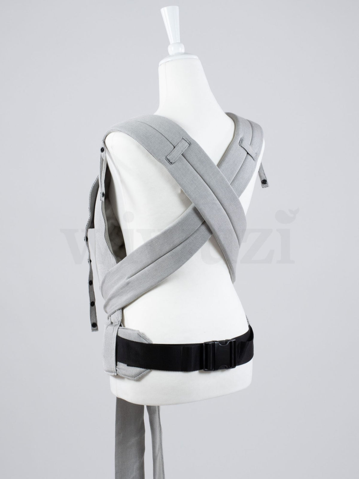 Fräulein Hübsch SoftTai V2 Toddlersize Silver – Ergonomische Babytrage aus Bio-Baumwolle