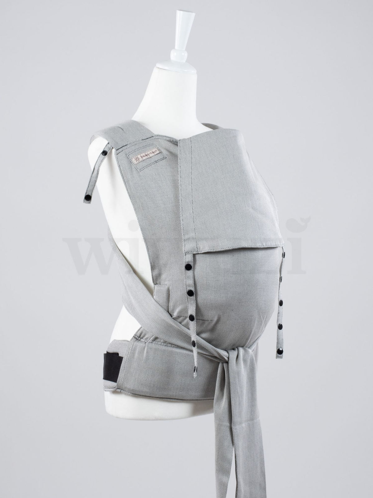 Fräulein Hübsch SoftTai V2 Toddlersize Silver – Ergonomische Babytrage aus Bio-Baumwolle