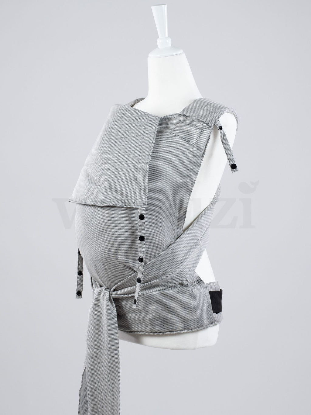 Fräulein Hübsch SoftTai V2 Toddlersize Silver – Ergonomische Babytrage aus Bio-Baumwolle