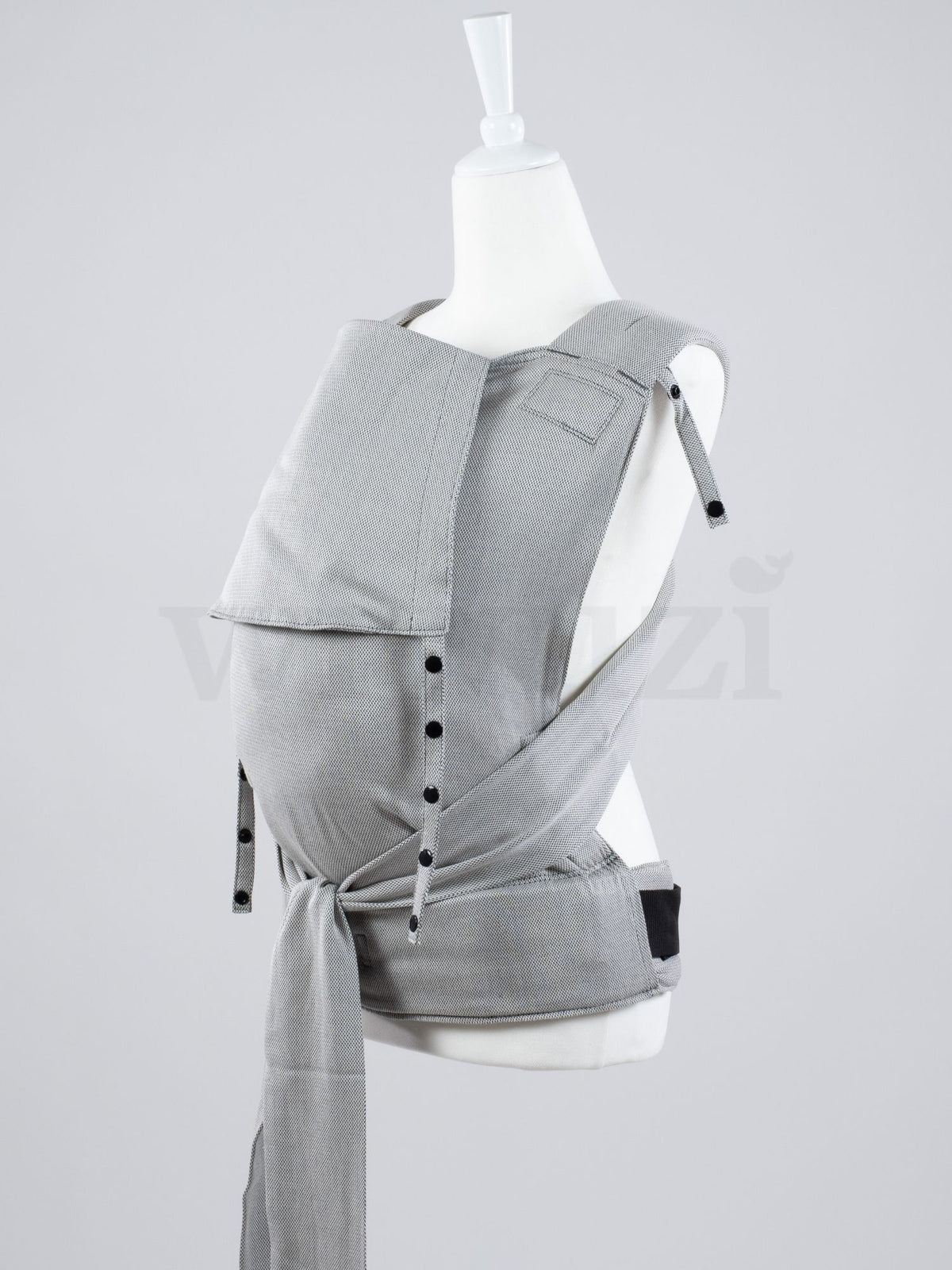 Fräulein Hübsch SoftTai V2 Toddlersize Silver – Ergonomische Babytrage aus Bio-Baumwolle