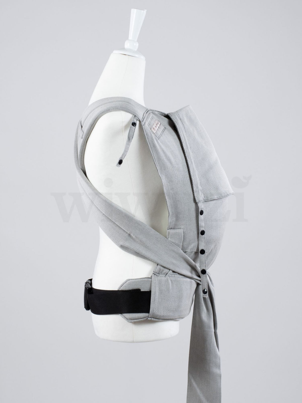 Fräulein Hübsch SoftTai V2 Toddlersize Silver – Ergonomische Babytrage aus Bio-Baumwolle