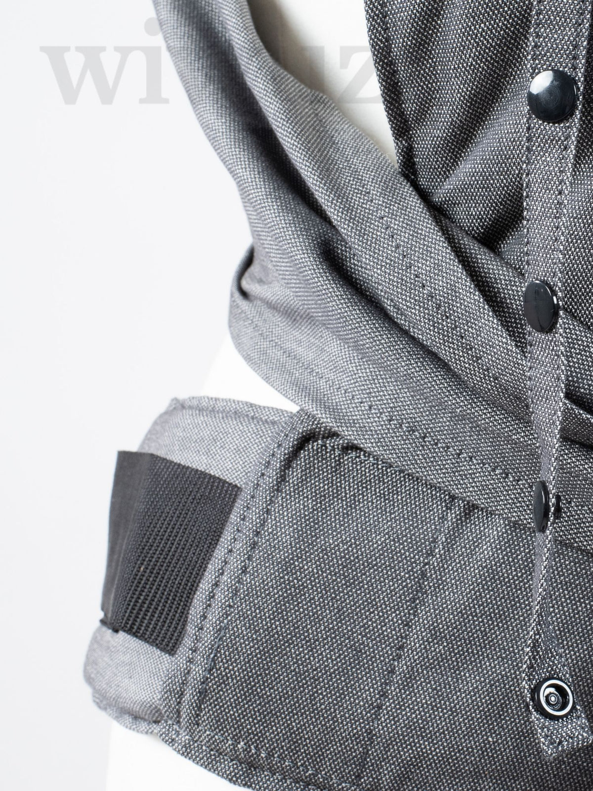 Fräulein Hübsch WrapCon Babysize Graphite – Ergonomische Babytrage aus Bio-Baumwolle