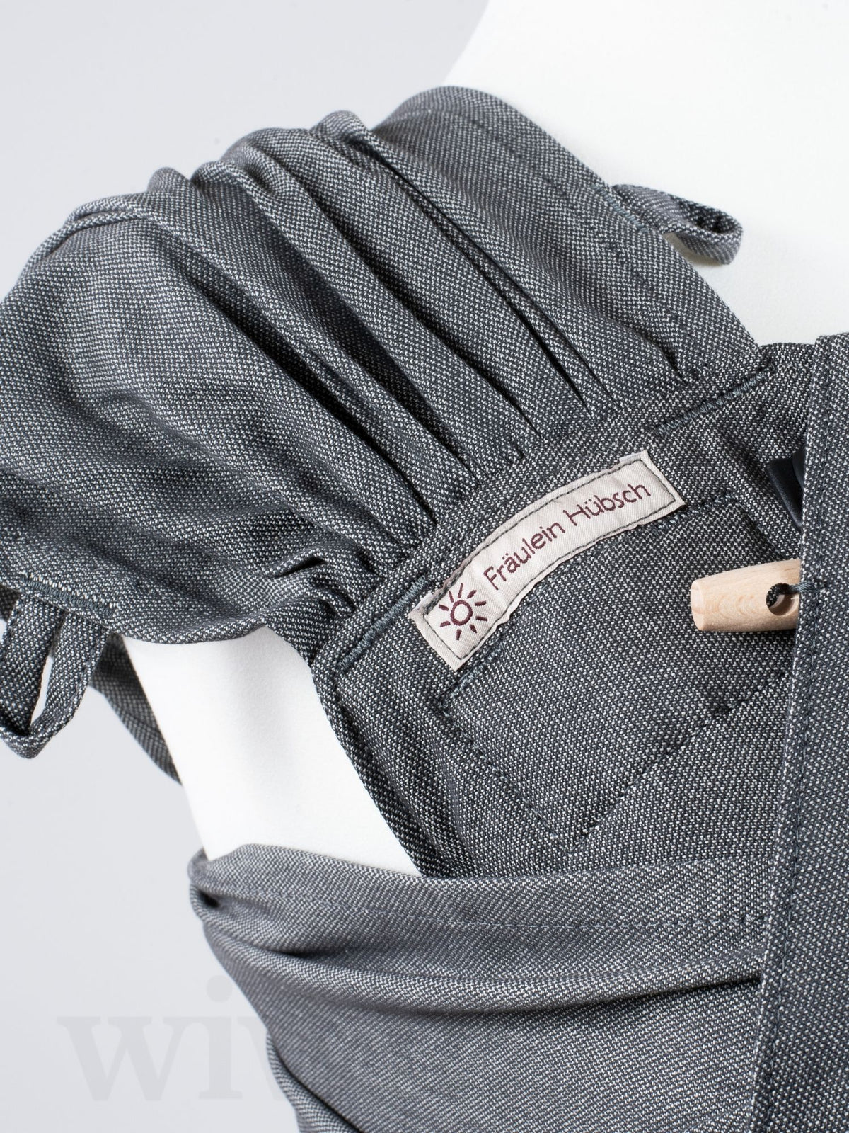 Fräulein Hübsch WrapCon Babysize Graphite – Ergonomische Babytrage aus Bio-Baumwolle