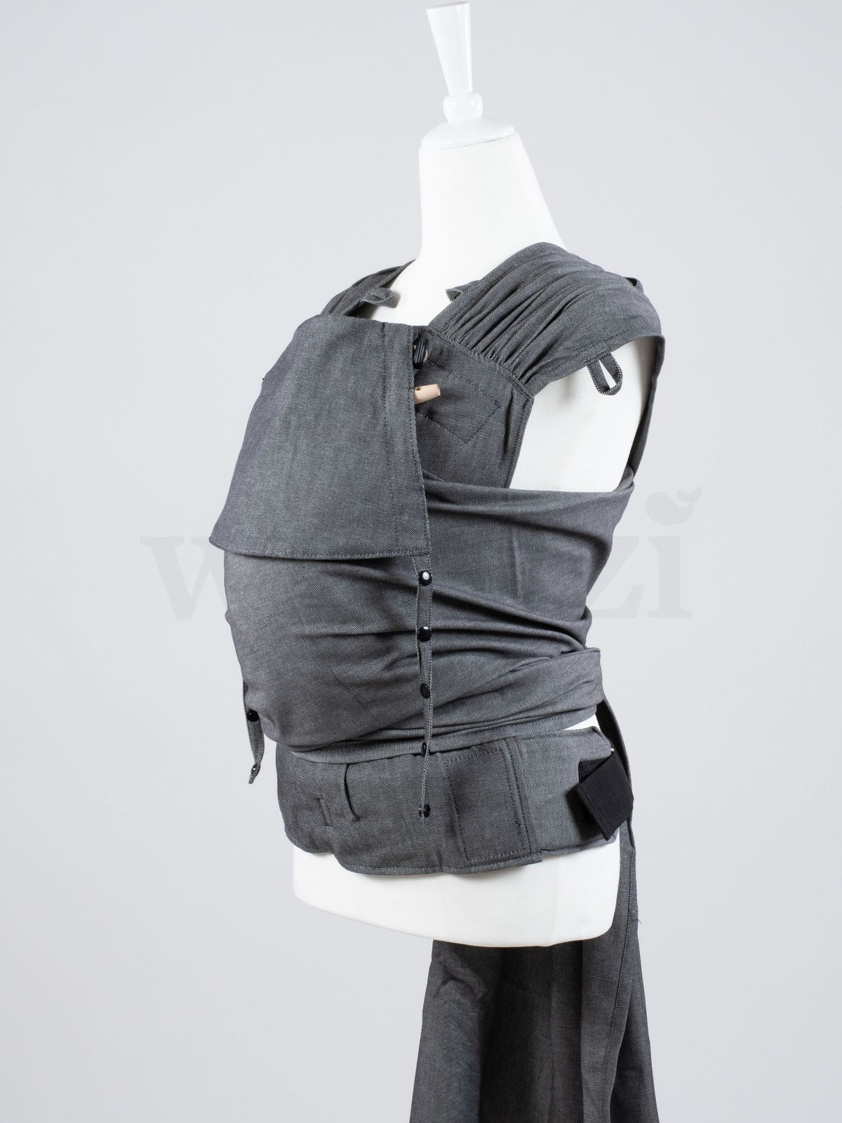 Fräulein Hübsch WrapCon Babysize Graphite – Ergonomische Babytrage aus Bio-Baumwolle
