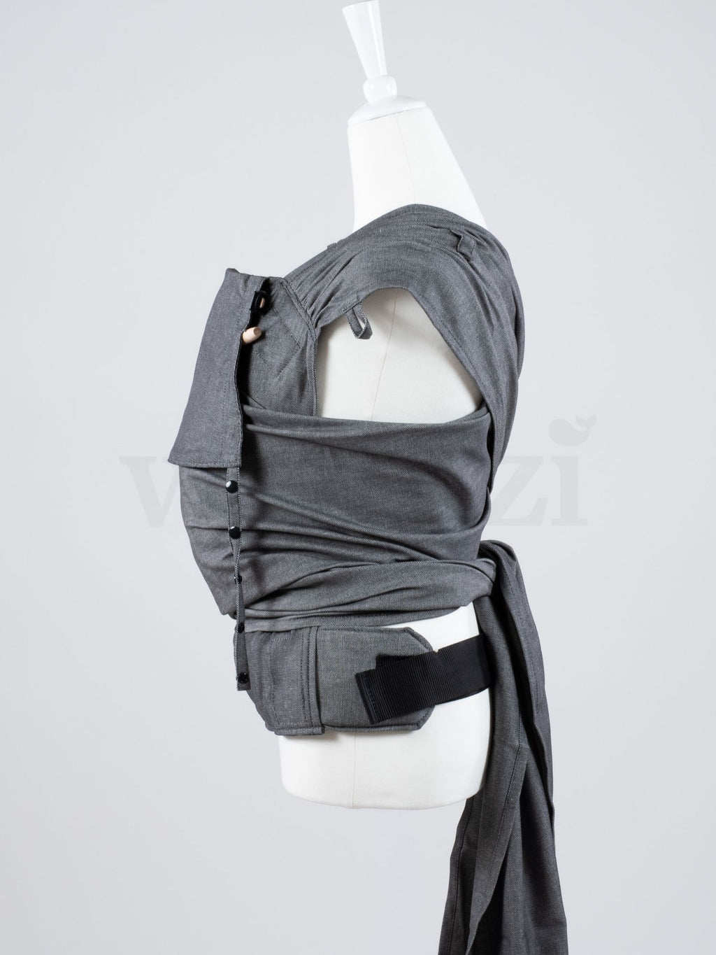 Fräulein Hübsch WrapCon Babysize Graphite – Ergonomische Babytrage aus Bio-Baumwolle