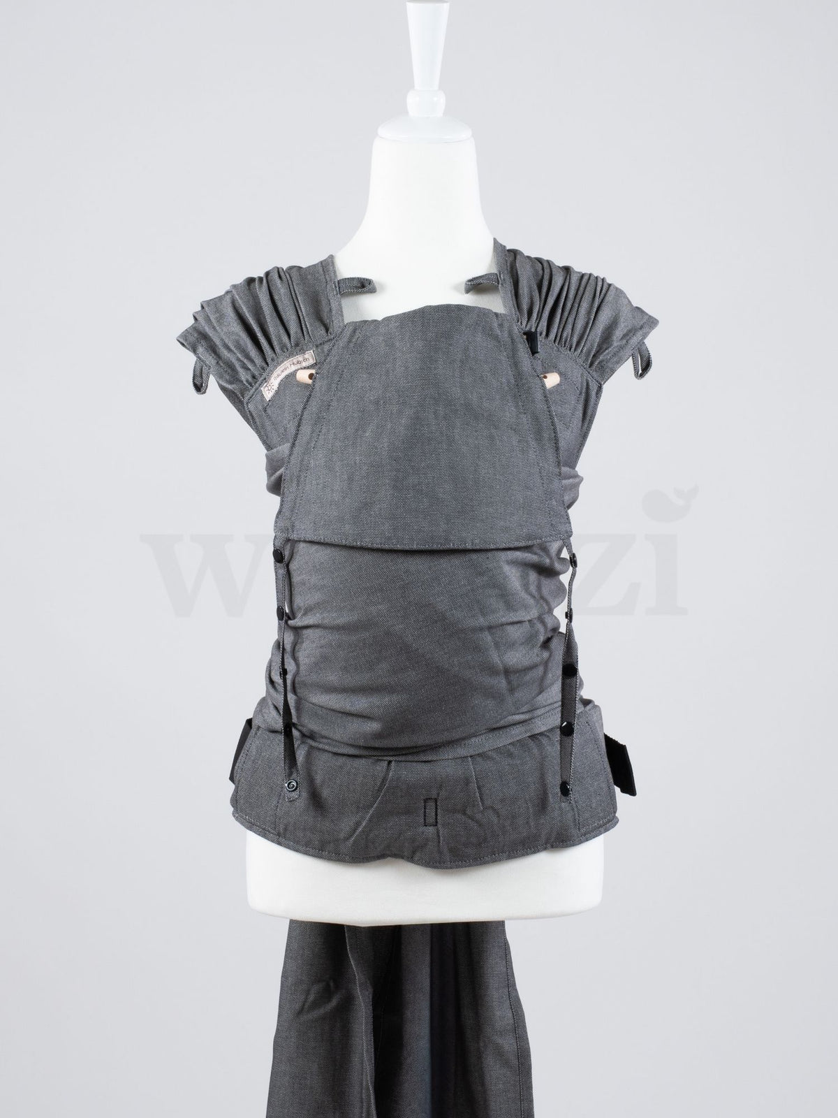 Fräulein Hübsch WrapCon Babysize Graphite – Ergonomische Babytrage aus Bio-Baumwolle