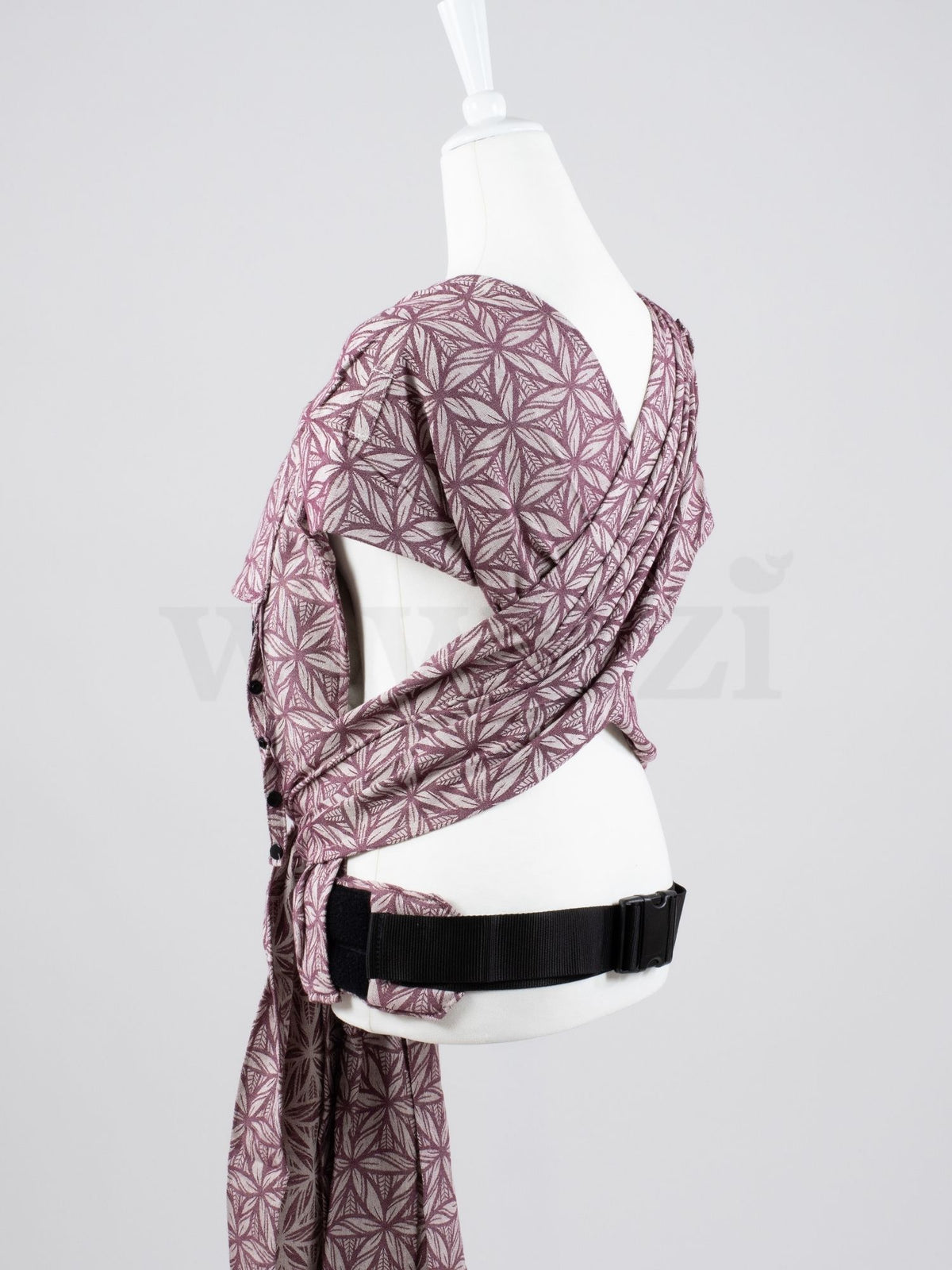 Fräulein Hübsch WrapCon Toddlersize Lorelei Bordeaux – Ergonomische Babytrage aus Bio-Baumwolle