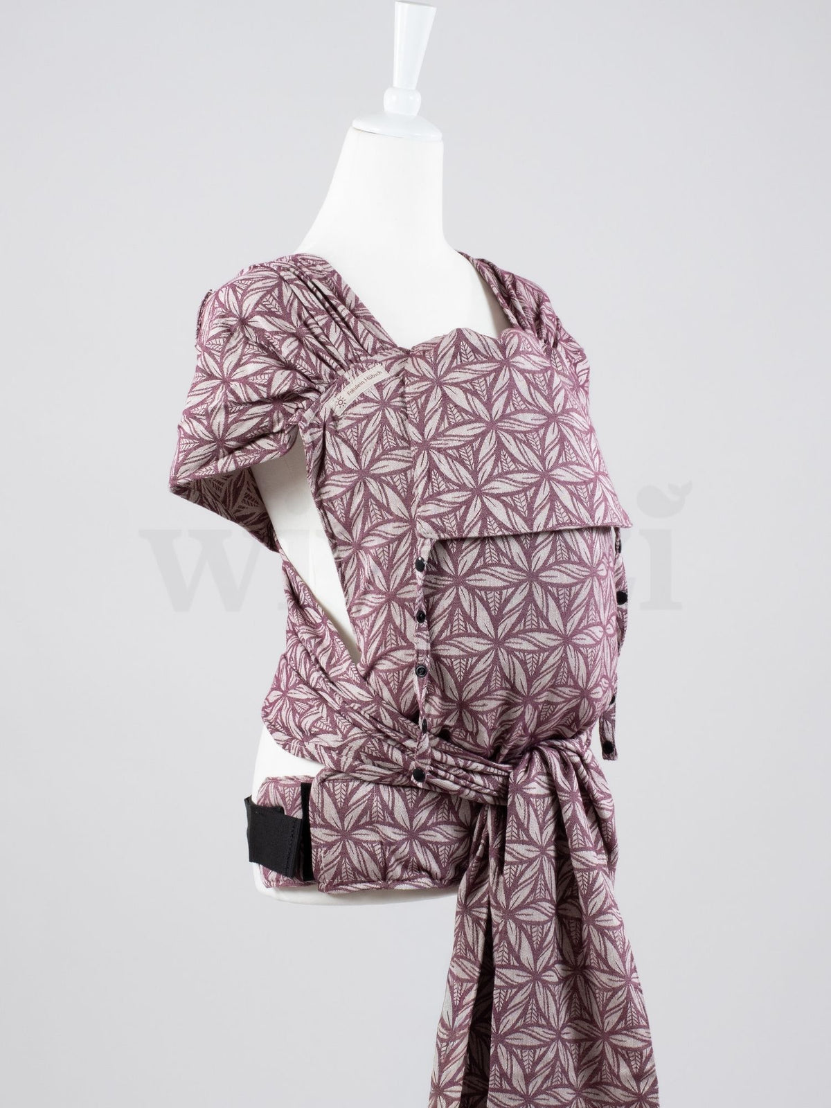 Fräulein Hübsch WrapCon Toddlersize Lorelei Bordeaux – Ergonomische Babytrage aus Bio-Baumwolle