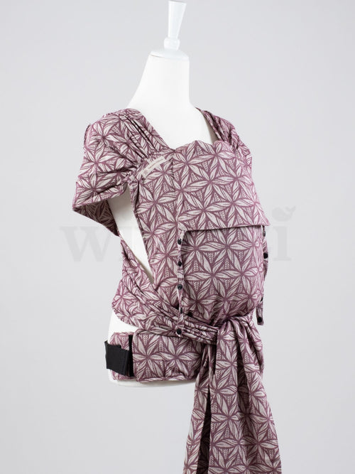 Fräulein Hübsch WrapCon Toddlersize Lorelei Bordeaux – Ergonomische Babytrage aus Bio-Baumwolle