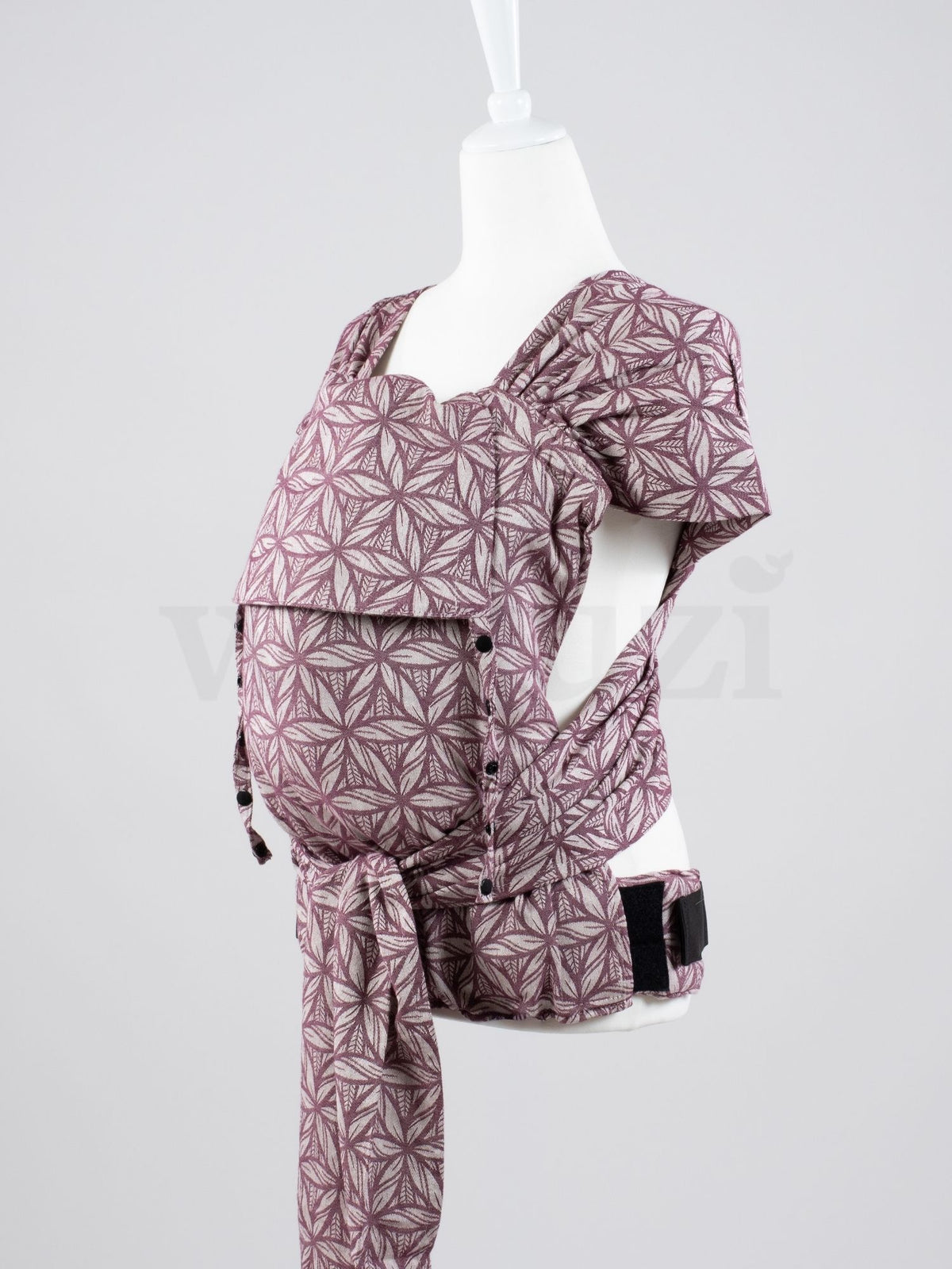 Fräulein Hübsch WrapCon Toddlersize Lorelei Bordeaux – Ergonomische Babytrage aus Bio-Baumwolle