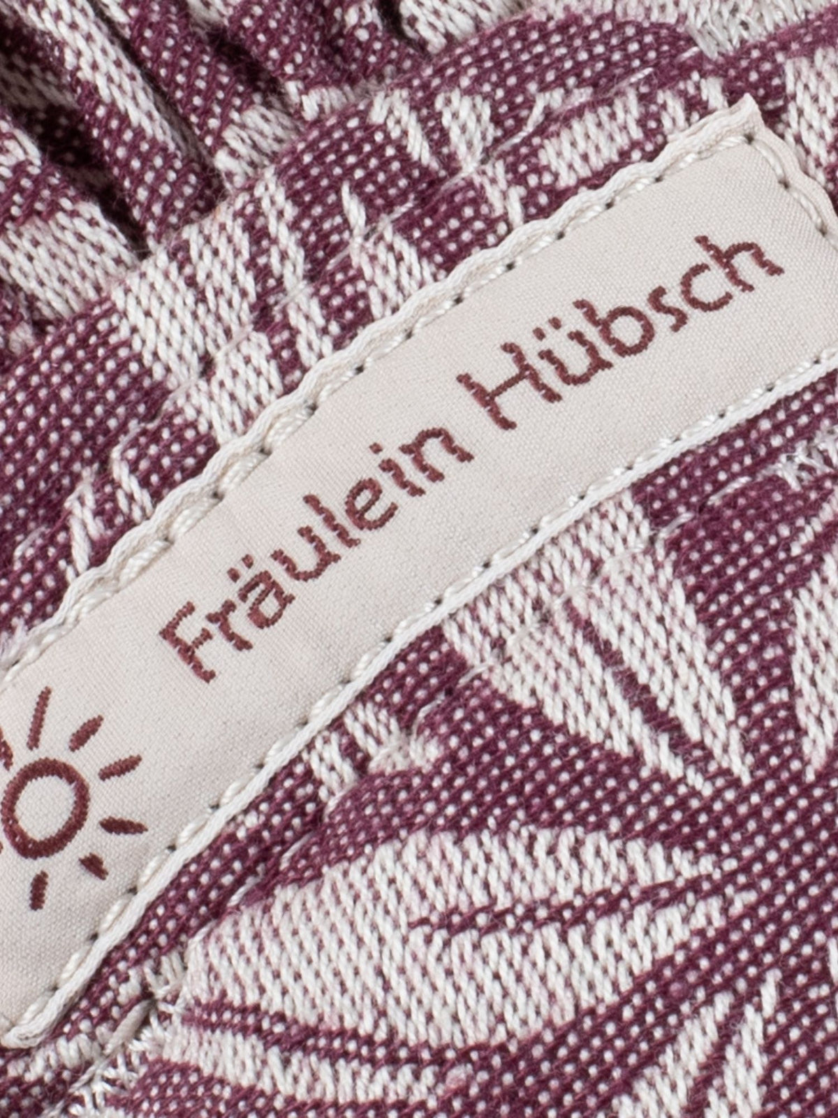 Fräulein Hübsch WrapCon Toddlersize Lorelei Bordeaux – Ergonomische Babytrage aus Bio-Baumwolle